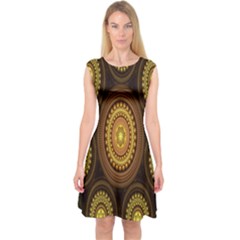 Fractal Capsleeve Midi Dress by nateshop