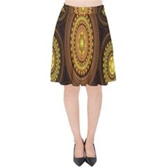 Fractal Velvet High Waist Skirt