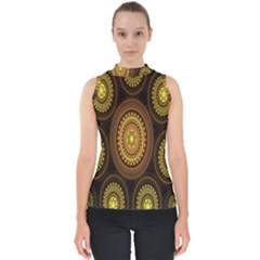 Fractal Mock Neck Shell Top by nateshop