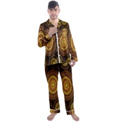 Fractal Men s Long Sleeve Satin Pajamas Set