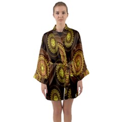 Fractal Long Sleeve Satin Kimono