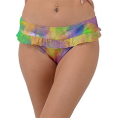 Abstract-calarfull Frill Bikini Bottom