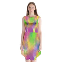 Abstract-calarfull Sleeveless Chiffon Dress   by nateshop