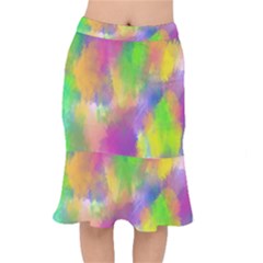 Abstract-calarfull Short Mermaid Skirt by nateshop