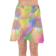 Abstract-calarfull Wrap Front Skirt