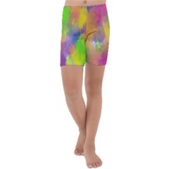 Abstract-calarfull Kids  Lightweight Velour Capri Yoga Leggings by nateshop