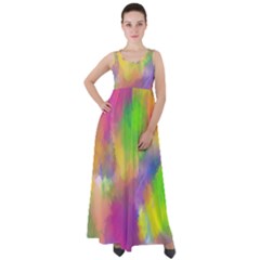 Abstract-calarfull Empire Waist Velour Maxi Dress by nateshop