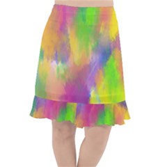 Abstract-calarfull Fishtail Chiffon Skirt by nateshop