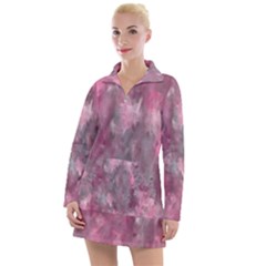 Abstract-pink Women s Long Sleeve Casual Dress by nateshop