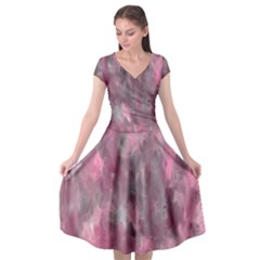 Abstract-pink Cap Sleeve Wrap Front Dress by nateshop