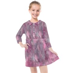 Abstract-pink Kids  Quarter Sleeve Shirt Dress by nateshop