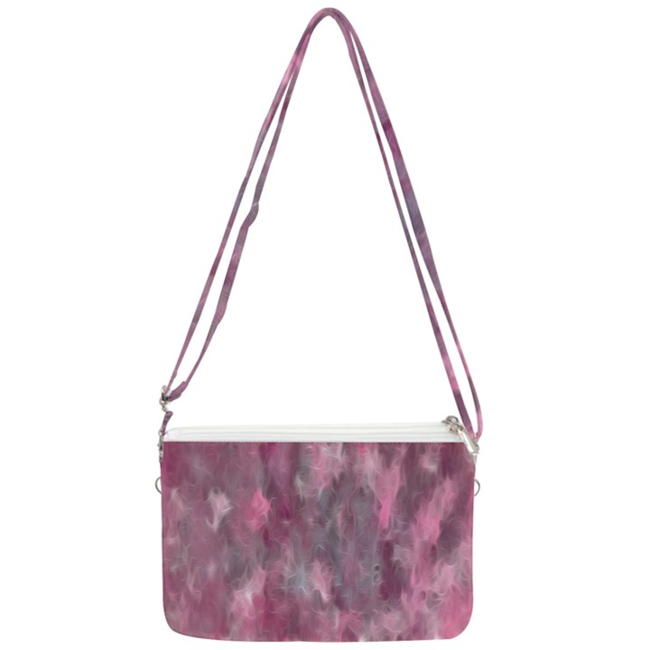 Abstract-pink Double Gusset Crossbody Bag