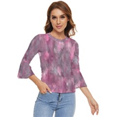 Abstract-pink Bell Sleeve Top