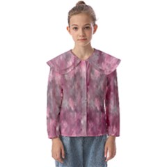 Abstract-pink Kids  Peter Pan Collar Blouse by nateshop