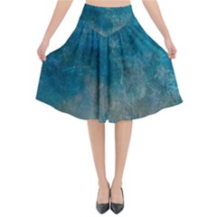 Background-abstrac Flared Midi Skirt by nateshop