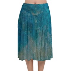 Background-abstrac Velvet Flared Midi Skirt by nateshop