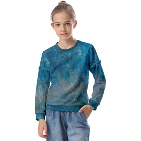 Background-abstrac Kids  Long Sleeve Tee With Frill  by nateshop