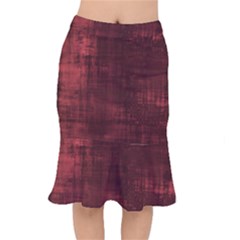 Background-maroon Short Mermaid Skirt by nateshop