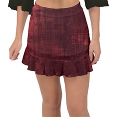 Background-maroon Fishtail Mini Chiffon Skirt by nateshop