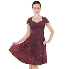 Background-maroon Cap Sleeve Midi Dress by nateshop