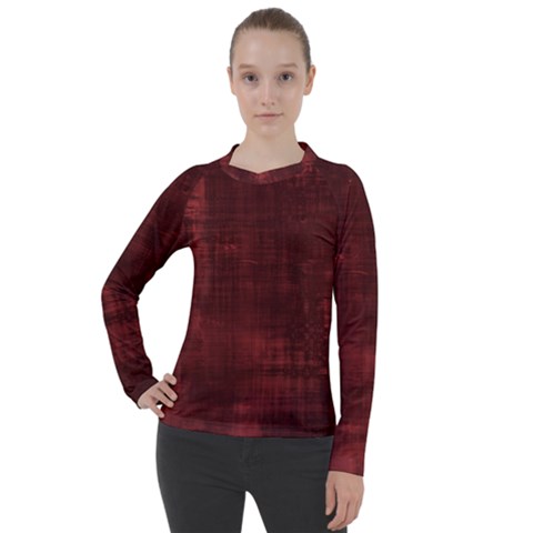 Background-maroon Women s Pique Long Sleeve Tee by nateshop