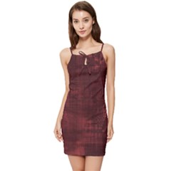 Background-maroon Summer Tie Front Dress by nateshop