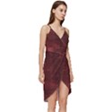 Background-maroon Wrap Frill Dress View3