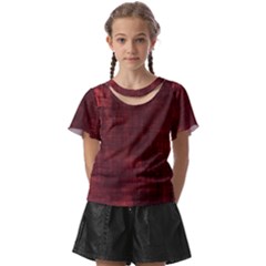 Background-maroon Kids  Front Cut Tee by nateshop