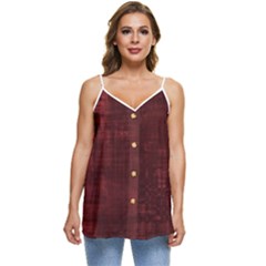 Background-maroon Casual Spaghetti Strap Chiffon Top by nateshop