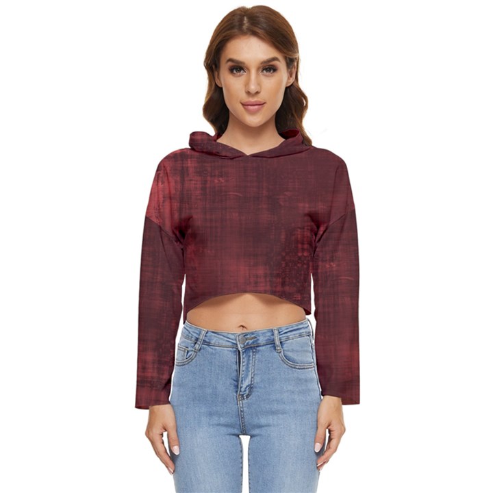 Background-maroon Women s Lightweight Cropped Hoodie