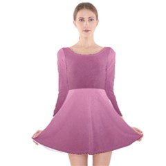 Background-pink Long Sleeve Velvet Skater Dress by nateshop