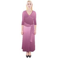 Background-pink Quarter Sleeve Wrap Maxi Dress by nateshop