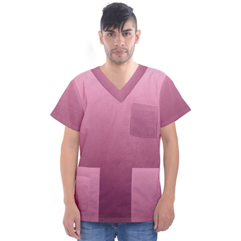 Background-pink Men s V-neck Scrub Top by nateshop