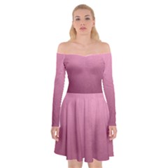 Background-pink Off Shoulder Skater Dress by nateshop