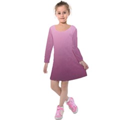 Background-pink Kids  Long Sleeve Velvet Dress