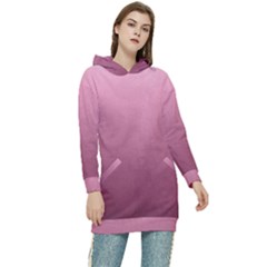 Background-pink Women s Long Oversized Pullover Hoodie