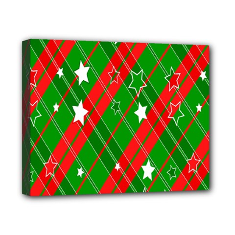 Background-green Red Star Canvas 10  X 8  (stretched) by nateshop