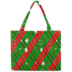 Background-green Red Star Mini Tote Bag by nateshop