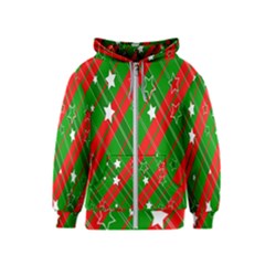 Background-green Red Star Kids  Zipper Hoodie by nateshop