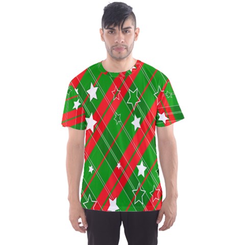 Background-green Red Star Men s Sport Mesh Tee by nateshop