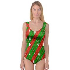 Background-green Red Star Princess Tank Leotard  by nateshop