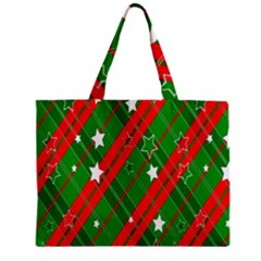 Background-green Red Star Zipper Mini Tote Bag by nateshop