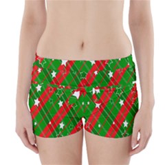 Background-green Red Star Boyleg Bikini Wrap Bottoms by nateshop