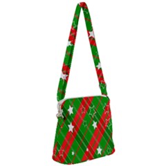 Background-green Red Star Zipper Messenger Bag by nateshop