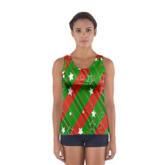 Background-green Red Star Sport Tank Top  by nateshop