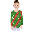 Background-green Red Star Kids  Long Sleeve Tee View1