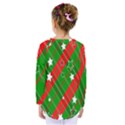 Background-green Red Star Kids  Long Sleeve Tee View2