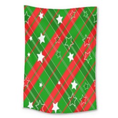 Background-green Red Star Large Tapestry by nateshop