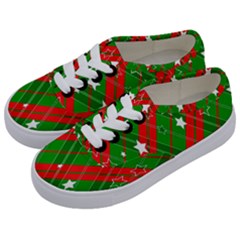 Background-green Red Star Kids  Classic Low Top Sneakers by nateshop