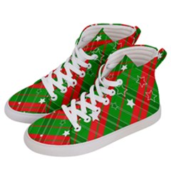 Background-green Red Star Men s Hi-top Skate Sneakers by nateshop